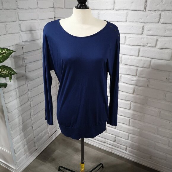 NWT Old Navy Ladies Dark Blue Size Medium Tunic Length Top - Picture 1 of 10